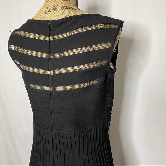 Tadashi Shoji Black A Line Textured Ruffle Dress - Picture 8 of 10